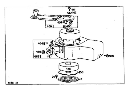 Blower Housing Diagram and Parts List for 61900-61907 950500 - 950526 Briggs and Stratton Engine